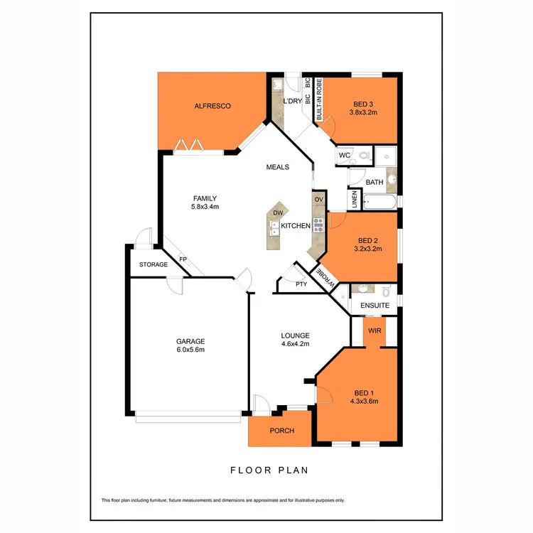 Floorplan of Homely house listing, 6 Horsley Drive, Kidman Park SA 5025