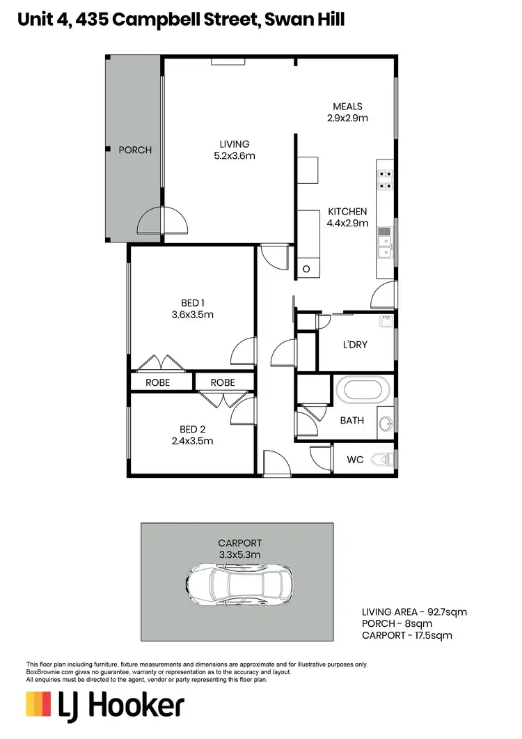 Floorplan of Homely unit listing, Unit 4/435 Campbell Street, Swan Hill VIC 3585
