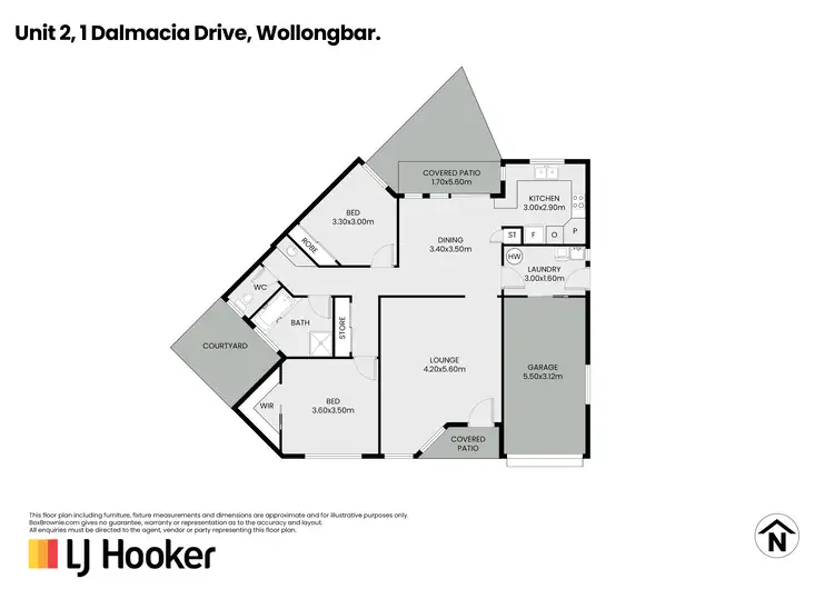 Floorplan of Homely house listing, Unit 2/1 Dalmacia Drive, Wollongbar NSW 2477