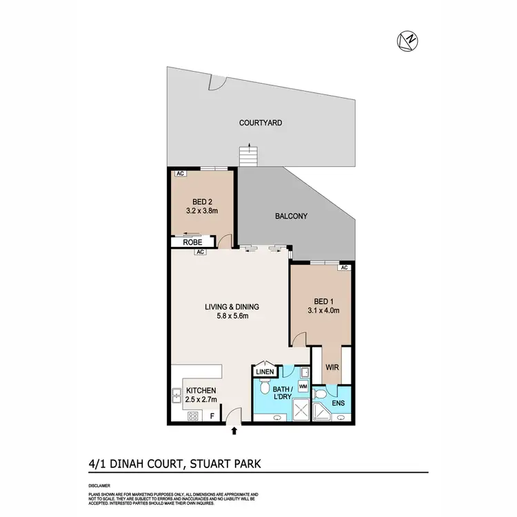 Floorplan of Homely apartment listing, 4/1 Dinah Court, Stuart Park NT 820