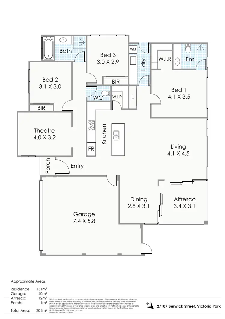 Floorplan of Homely house listing, 2/107 Berwick Street, Victoria Park WA 6100