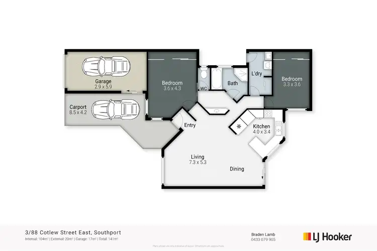 Floorplan of Homely villa listing, 3/88 Cotlew Street East, Southport QLD 4215
