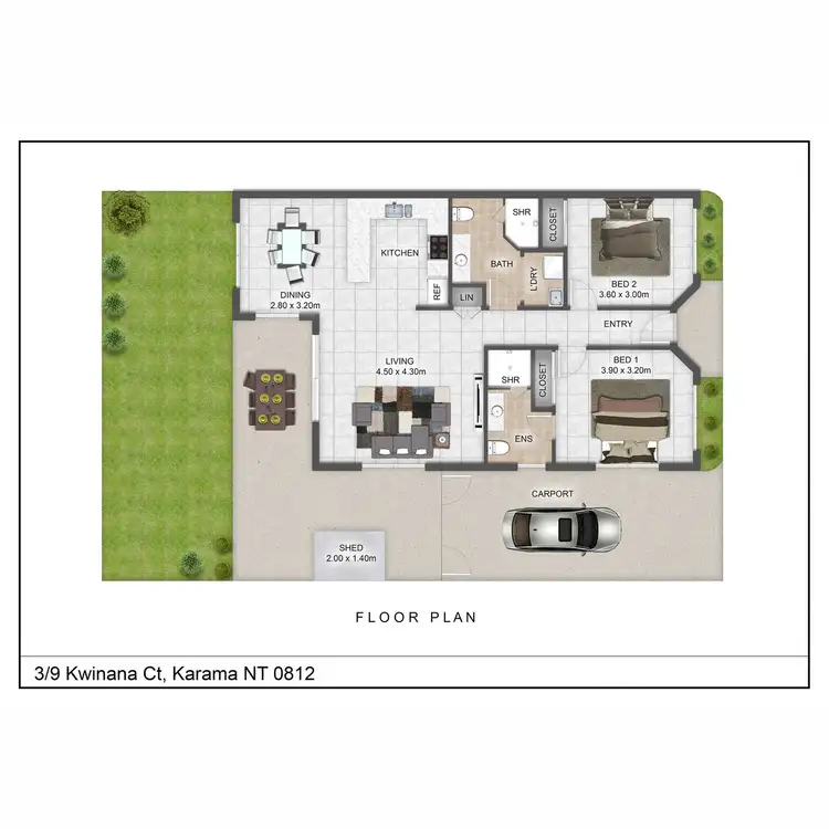 Floorplan of Homely unit listing, 3/9 Kwinana Court, Karama NT 812