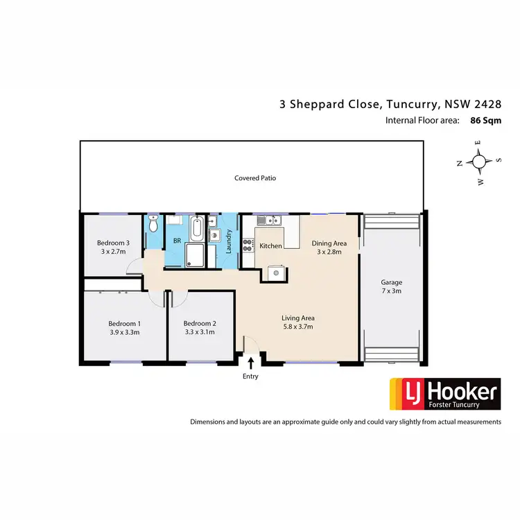 Floorplan of Homely house listing, 3 Sheppard Close, Tuncurry NSW 2428