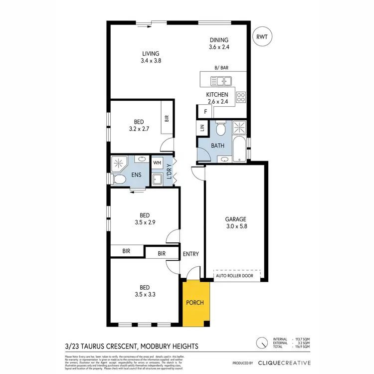 Floorplan of Homely house listing, 3/23 Taurus Crescent, Modbury Heights SA 5092
