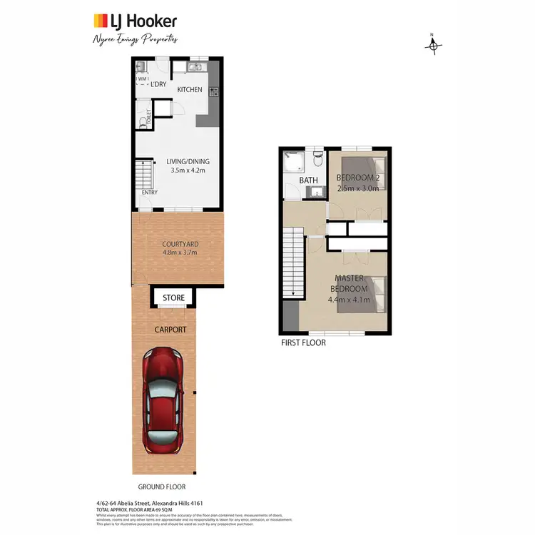 Floorplan of Homely townhouse listing, 4/62-64 Abelia Street, Alexandra Hills QLD 4161
