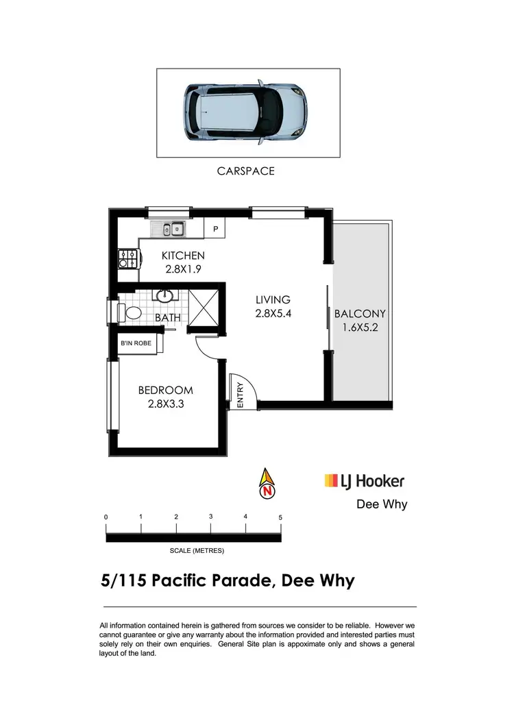Floorplan of Homely unit listing, 5/115 Pacific Parade, Dee Why NSW 2099