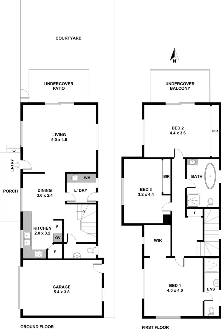 Floorplan of Homely townhouse listing, 1/136 Greenacre Road, Greenacre NSW 2190
