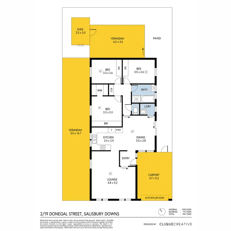 Floorplan of Homely house listing, 2/19 Donegal Street, Salisbury Downs SA 5108