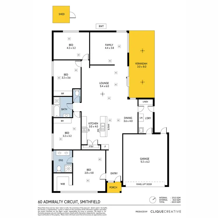 Floorplan of Homely house listing, 60 Admiralty Circuit, Smithfield SA 5114