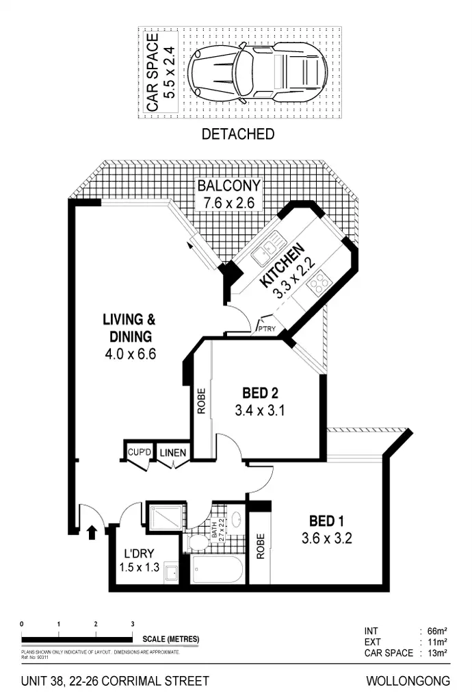 Floorplan of Homely apartment listing, 38/22-26 Corrimal Street, Wollongong NSW 2500