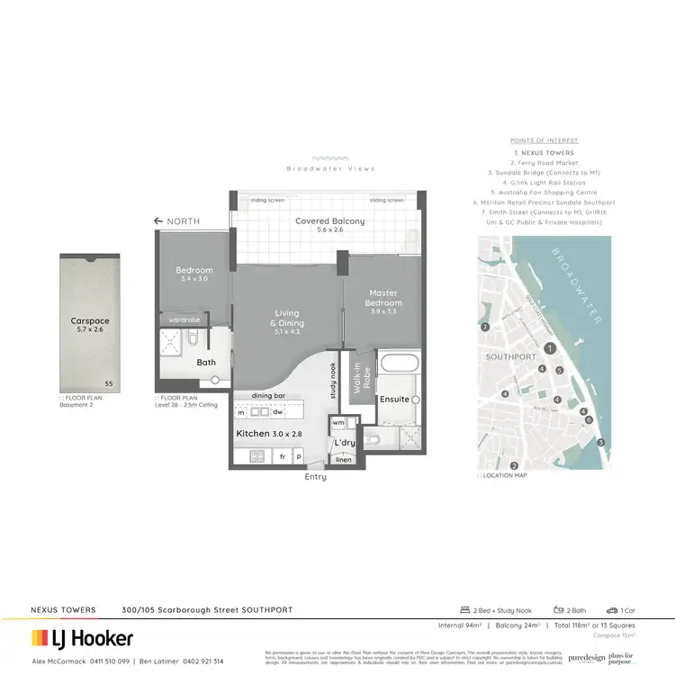 Floorplan of Homely apartment listing, 300/105 Scarborough Street, Southport QLD 4215