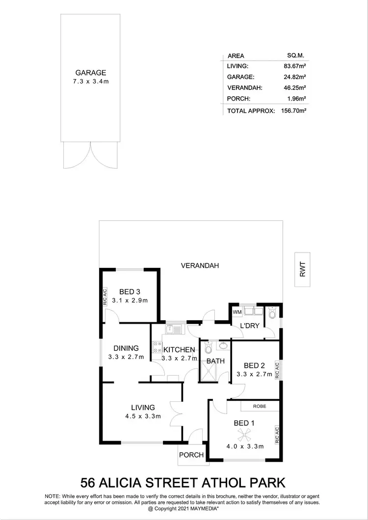Floorplan of Homely house listing, 56 Alicia Street, Athol Park SA 5012