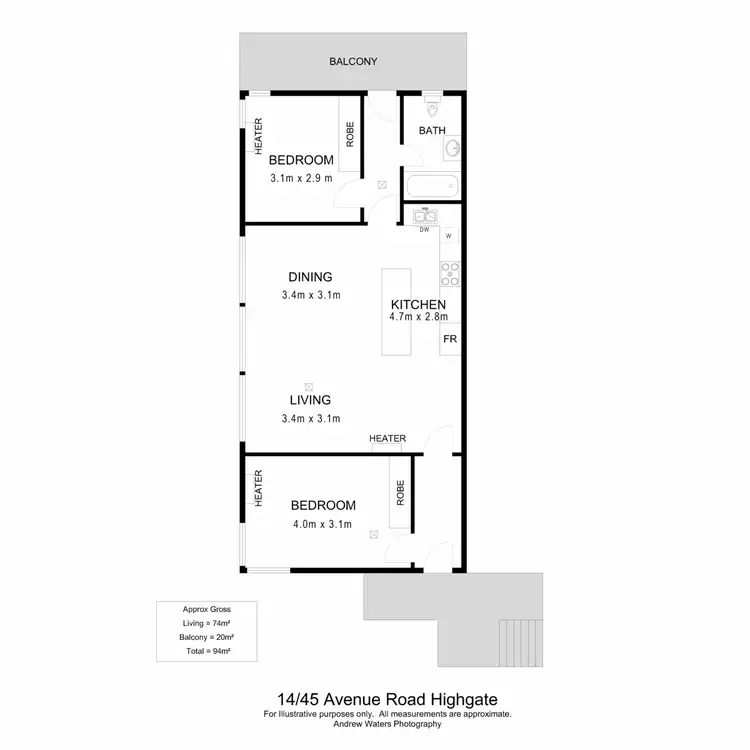 Floorplan of Homely unit listing, 14/45 Avenue Road, Highgate SA 5063