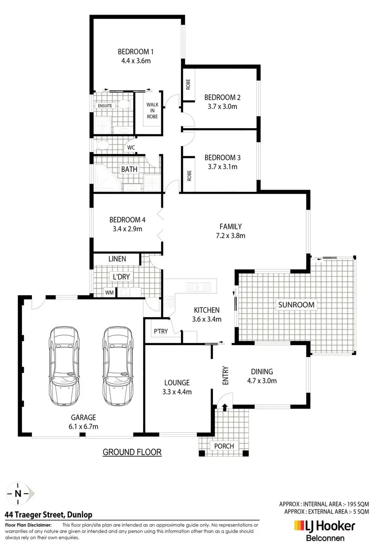 Floorplan of Homely house listing, 44 Traeger Street, Dunlop ACT 2615