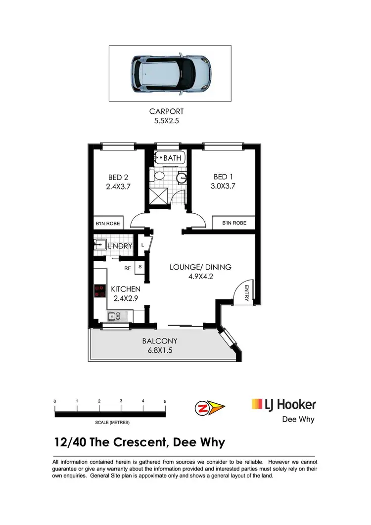 Floorplan of Homely unit listing, 12/40 The Crescent, Dee Why NSW 2099
