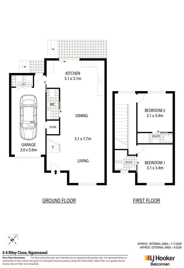 Floorplan of Homely townhouse listing, 3/4 Riley Close, Ngunnawal ACT 2913
