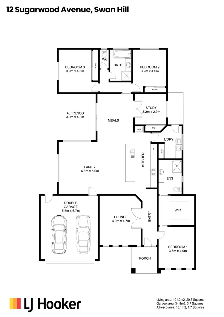 Floorplan of Homely house listing, 12 Sugarwood Avenue, Swan Hill VIC 3585
