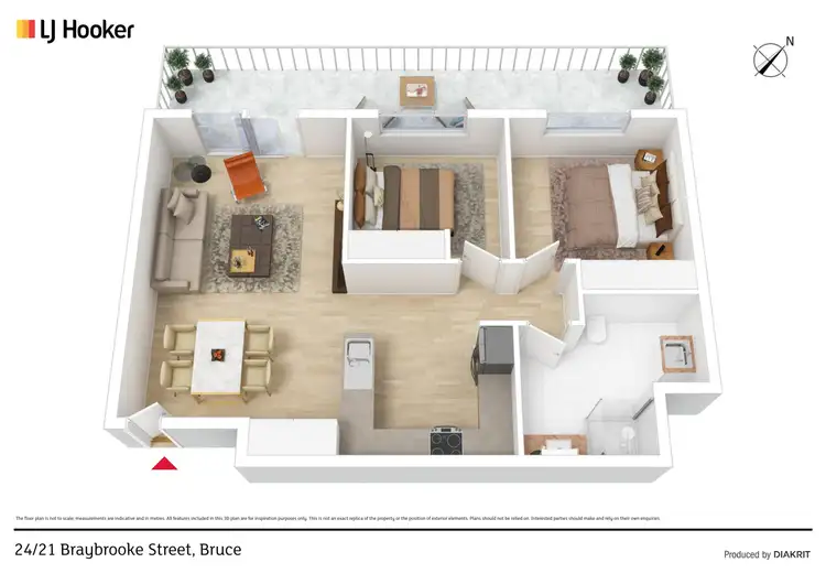 Floorplan of Homely unit listing, 24/21 Braybrooke Street, Bruce ACT 2617