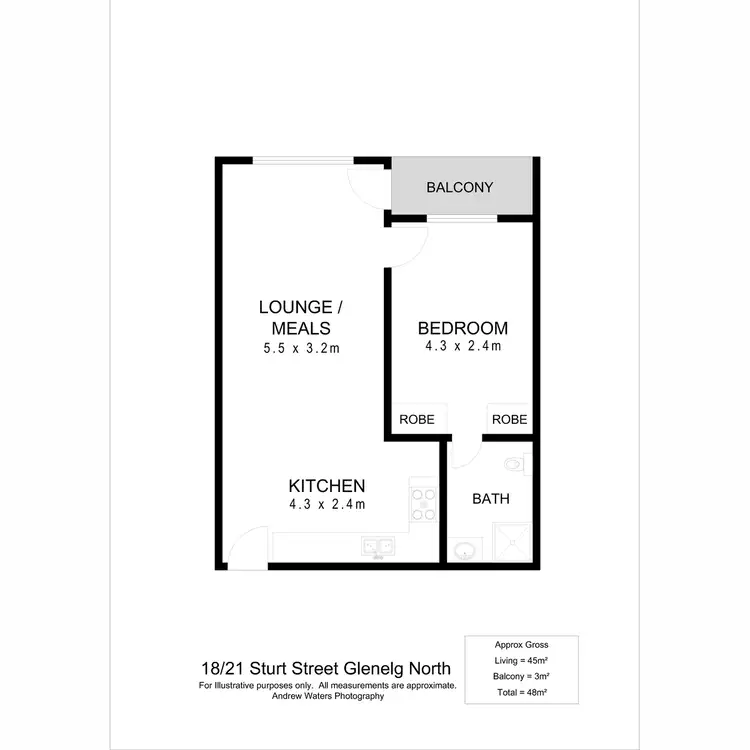 Floorplan of Homely unit listing, 18/21 Sturt Street, Glenelg North SA 5045