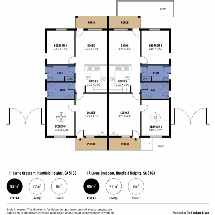 Floorplan of Homely unit listing, Unit 1 & 2/11 Lorne Crescent, Huntfield Heights SA 5163