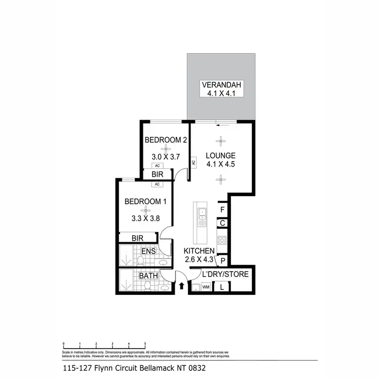 Floorplan of Homely unit listing, 116/129 Flynn Circuit, Bellamack NT 832