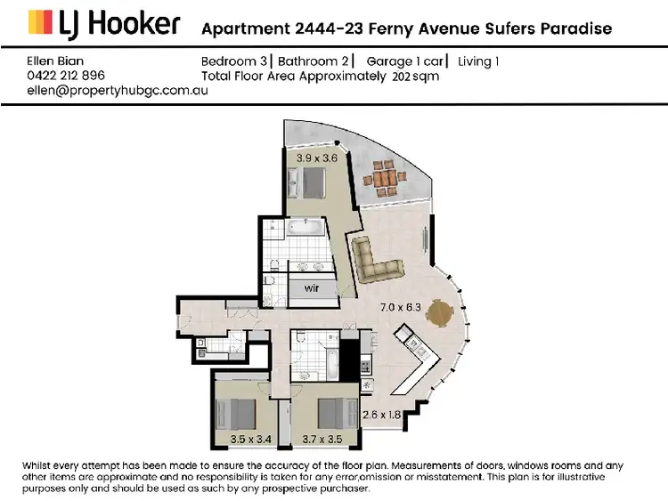 Floorplan of Homely apartment listing, 2444/23 Ferny Avenue, Surfers Paradise QLD 4217