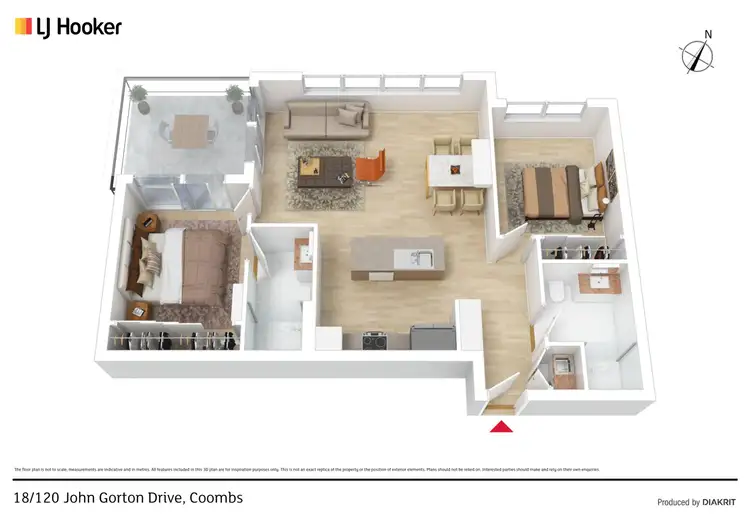 Floorplan of Homely unit listing, 18/120 John Gorton Drive, Coombs ACT 2611