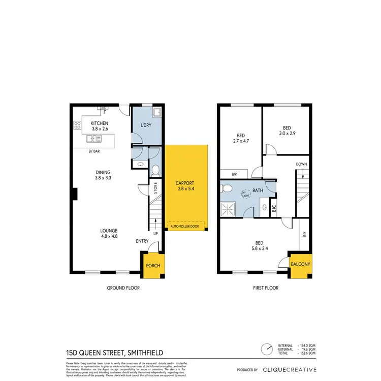 Floorplan of Homely house listing, 15D Queen Street, Smithfield SA 5114