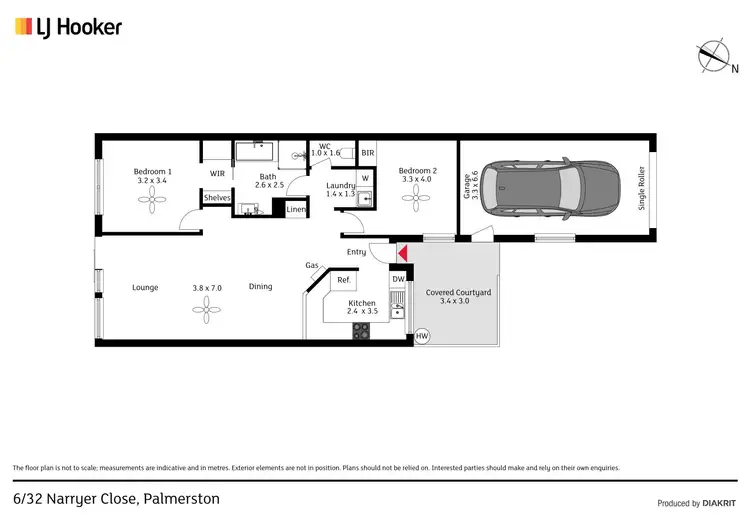 Floorplan of Homely townhouse listing, 6/32 Narryer Close, Palmerston ACT 2913
