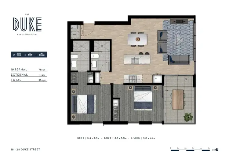 Floorplan of Homely apartment listing, 1002/18 Duke Street, Kangaroo Point QLD 4169