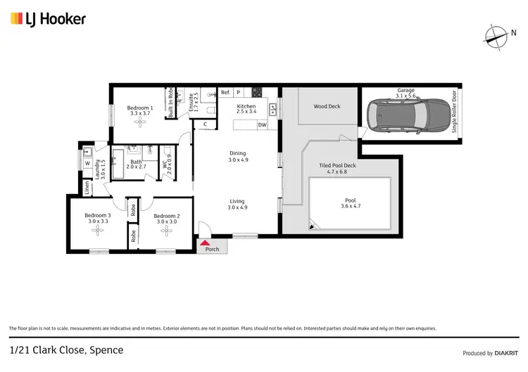 Floorplan of Homely townhouse listing, 1/21 Clark Close, Spence ACT 2615
