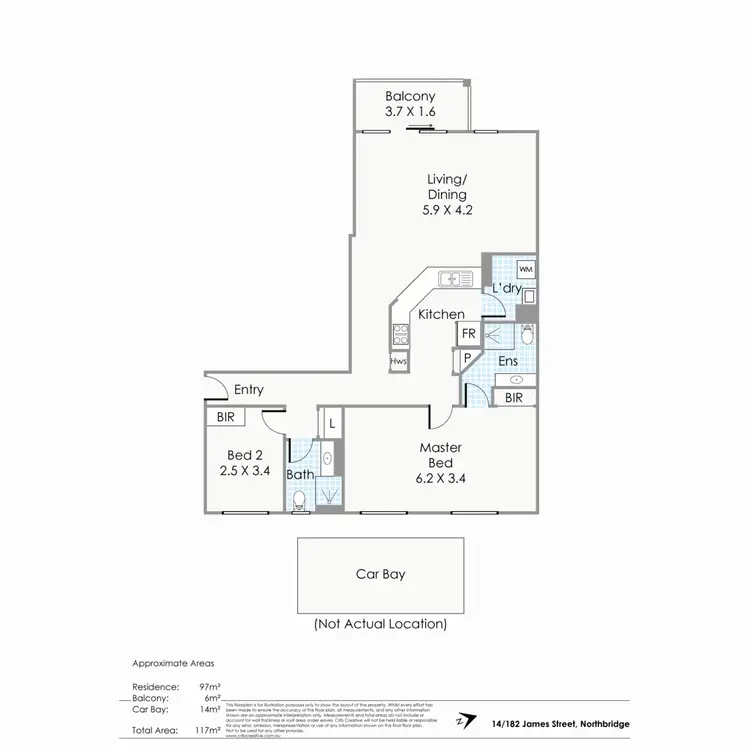 Floorplan of Homely apartment listing, 14/182 James Street, Northbridge WA 6003