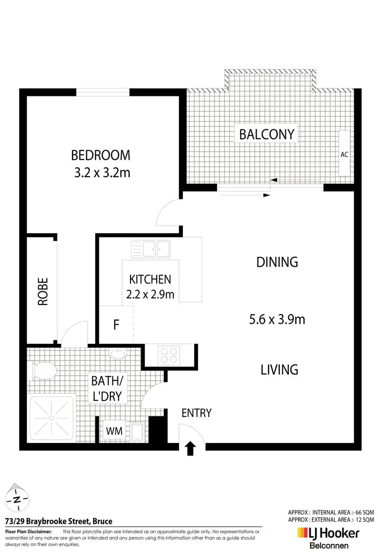 Floorplan of Homely apartment listing, 73/29 Braybrooke Street, Bruce ACT 2617