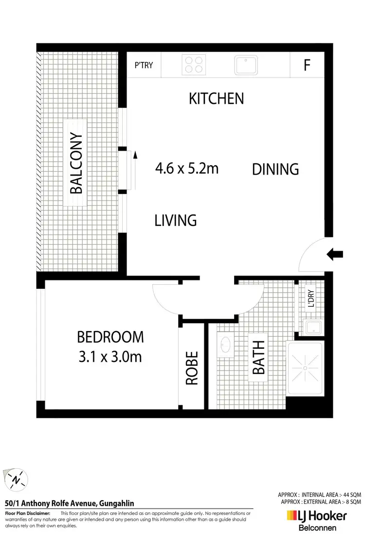 Floorplan of Homely unit listing, 50/1 Anthony Rolfe Avenue, Gungahlin ACT 2912