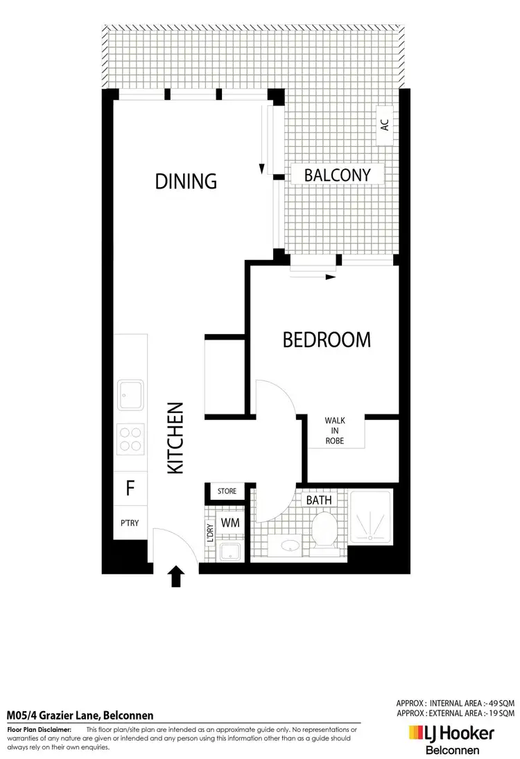 Floorplan of Homely unit listing, M05/4 Grazier Lane, Belconnen ACT 2617