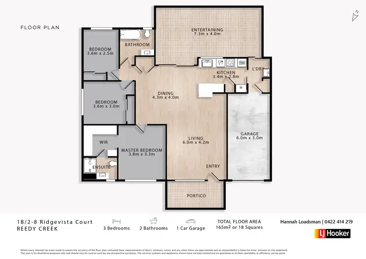 Floorplan of Homely townhouse listing, 1B/2-8 Ridgevista Court, Reedy Creek QLD 4227