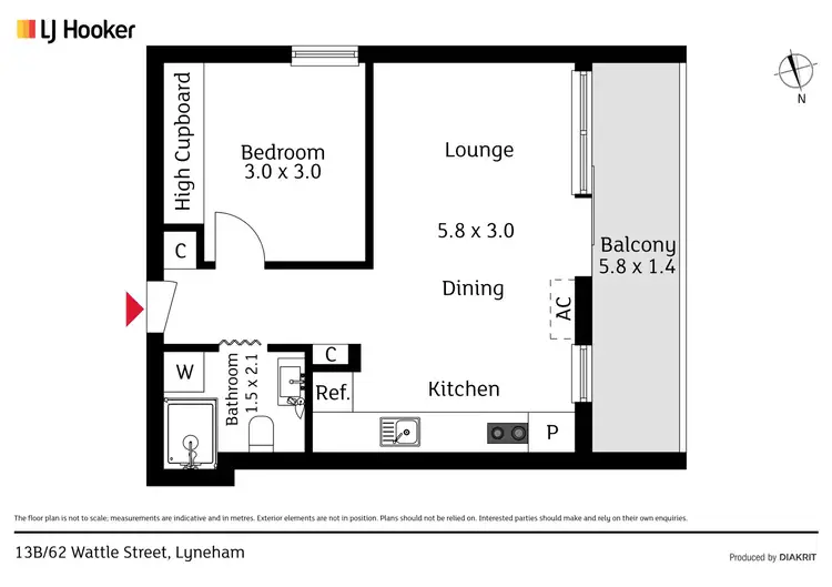 Floorplan of Homely apartment listing, 13b/62 Wattle Street, Lyneham ACT 2602