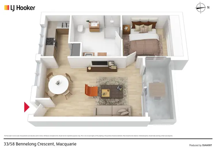 Floorplan of Homely apartment listing, 33/58 Bennelong Crescent, Macquarie ACT 2614