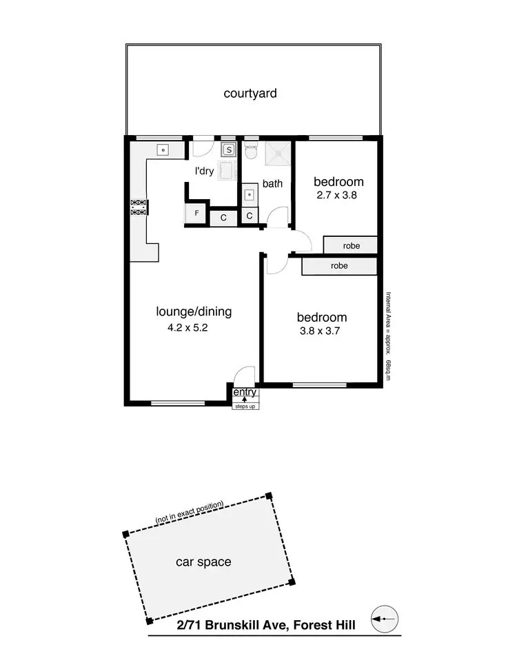 Floorplan of Homely unit listing, Unit 2/71 Brunskill Avenue, Forest Hill NSW 2651