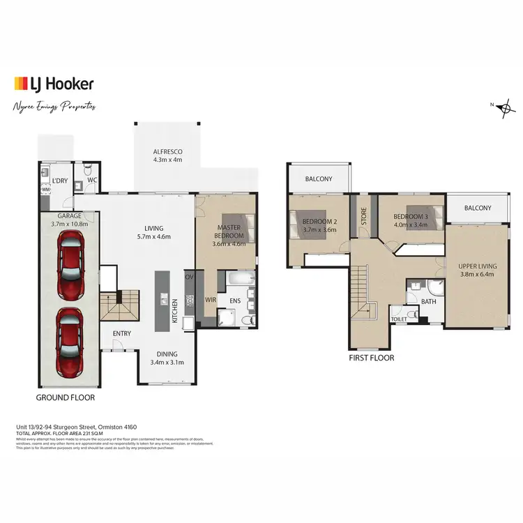 Floorplan of Homely townhouse listing, 13/92 Sturgeon Street, Ormiston QLD 4160