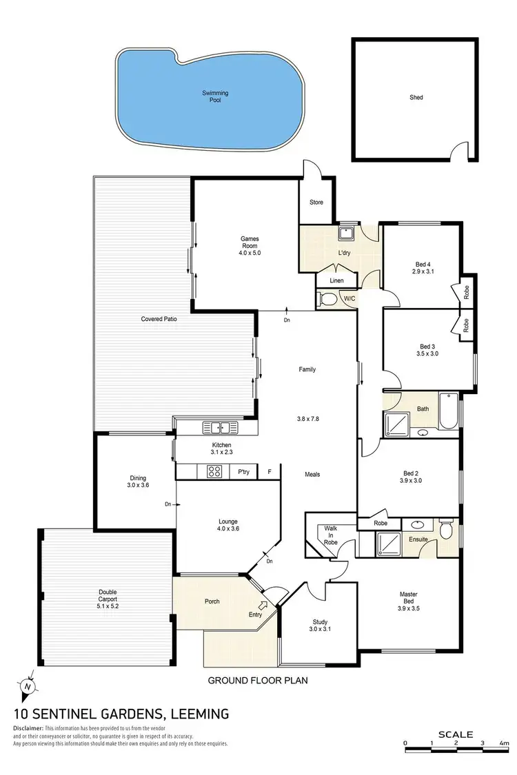 Floorplan of Homely house listing, 10 Sentinel Gardens, Leeming WA 6149
