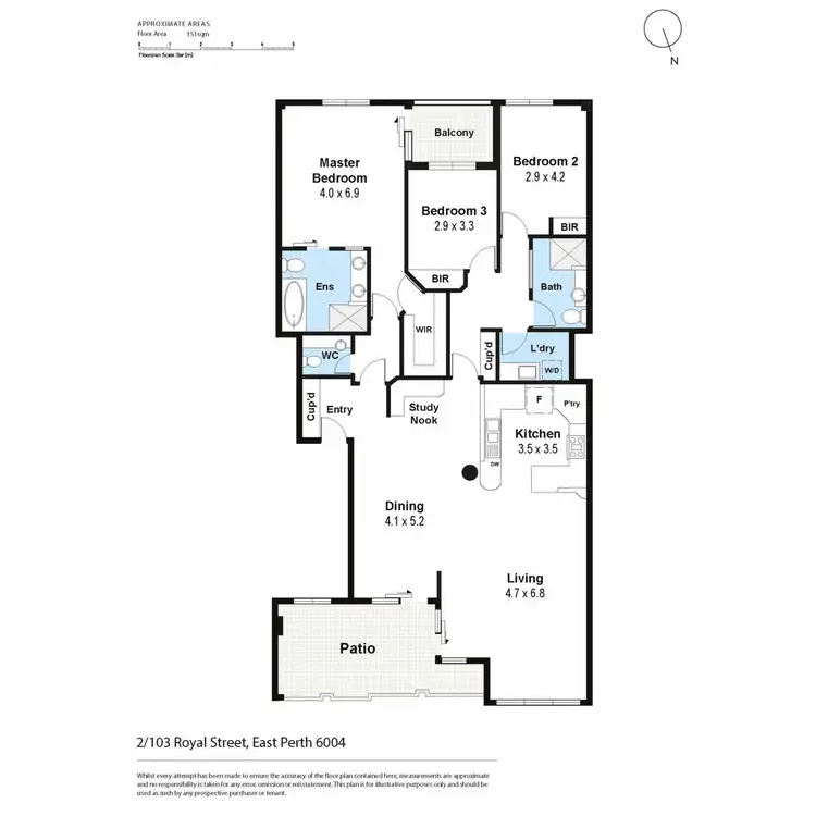 Floorplan of Homely apartment listing, 2/103 Royal Street, East Perth WA 6004