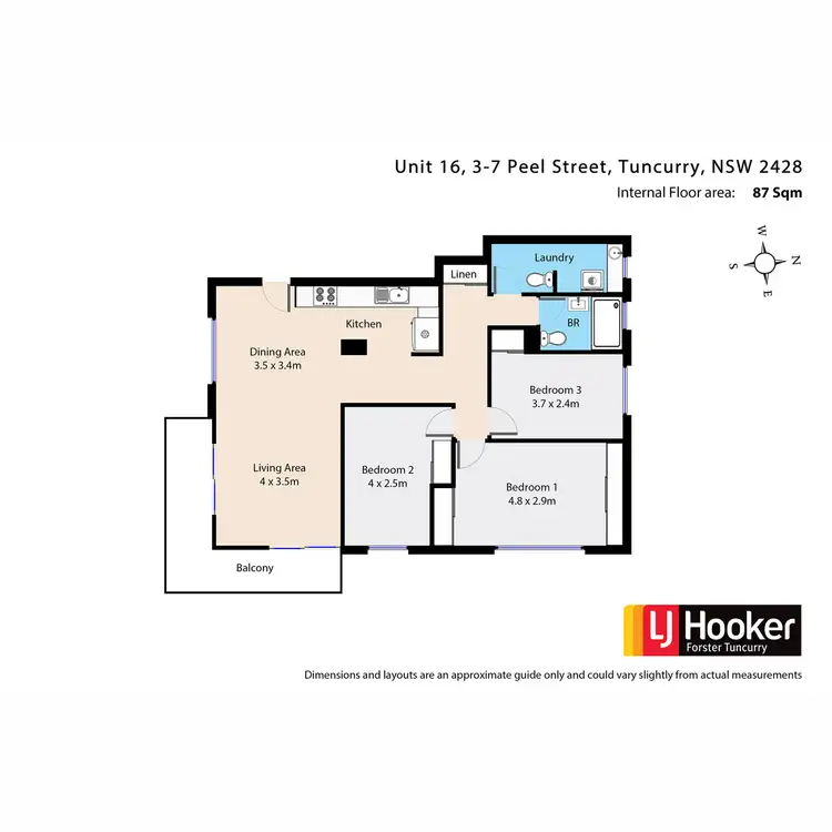 Floorplan of Homely unit listing, 16/3-7 Peel Street 'Amaroo', Tuncurry NSW 2428