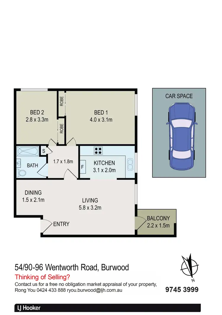 Floorplan of Homely unit listing, 54/90-94 Wentworth Road, Burwood NSW 2134
