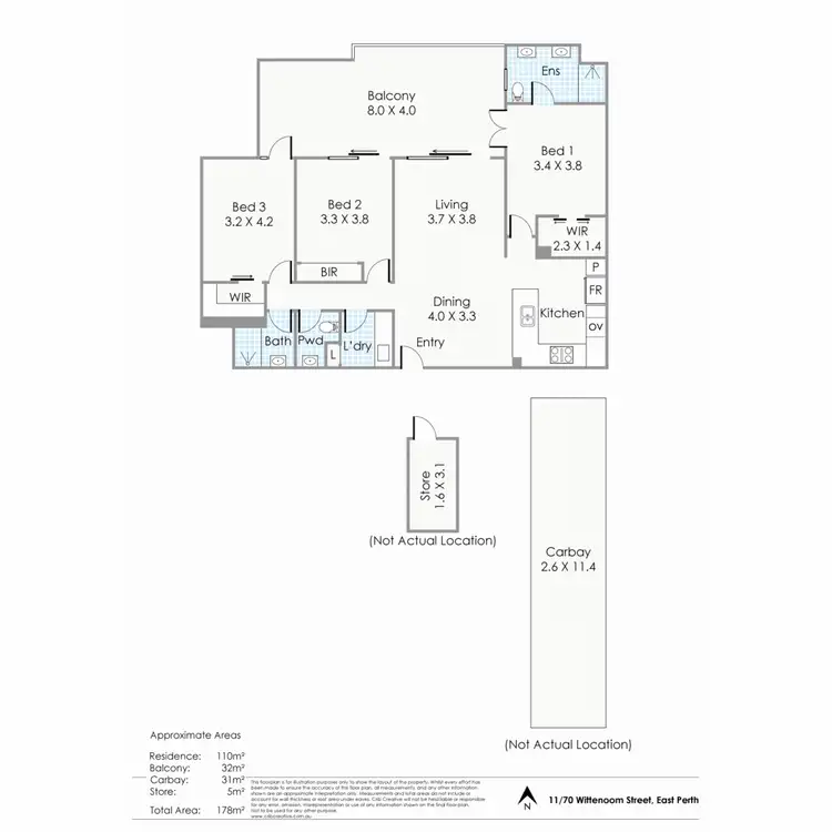 Floorplan of Homely apartment listing, 11/70 Wittenoom Street, East Perth WA 6004