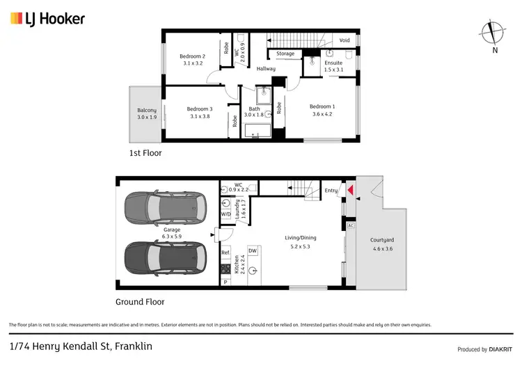 Floorplan of Homely townhouse listing, 1/74 Henry Kendall Street, Franklin ACT 2913