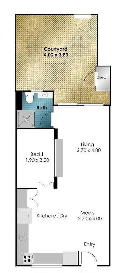 Floorplan of Homely unit listing, 1/100 - 108 Subiaco Road, Subiaco WA 6008
