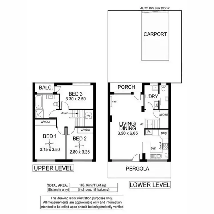 Floorplan of Homely townhouse listing, 2/41 Lochside Drive, West Lakes SA 5021