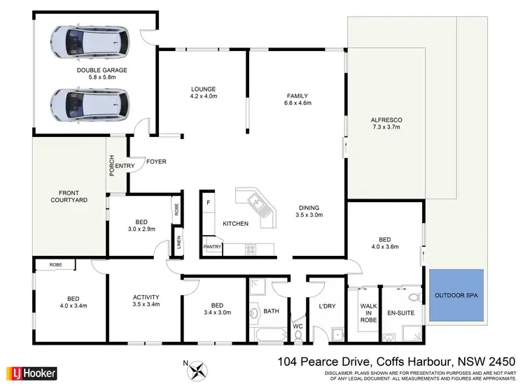 Floorplan of Homely house listing, 104 Pearce Drive, Coffs Harbour NSW 2450